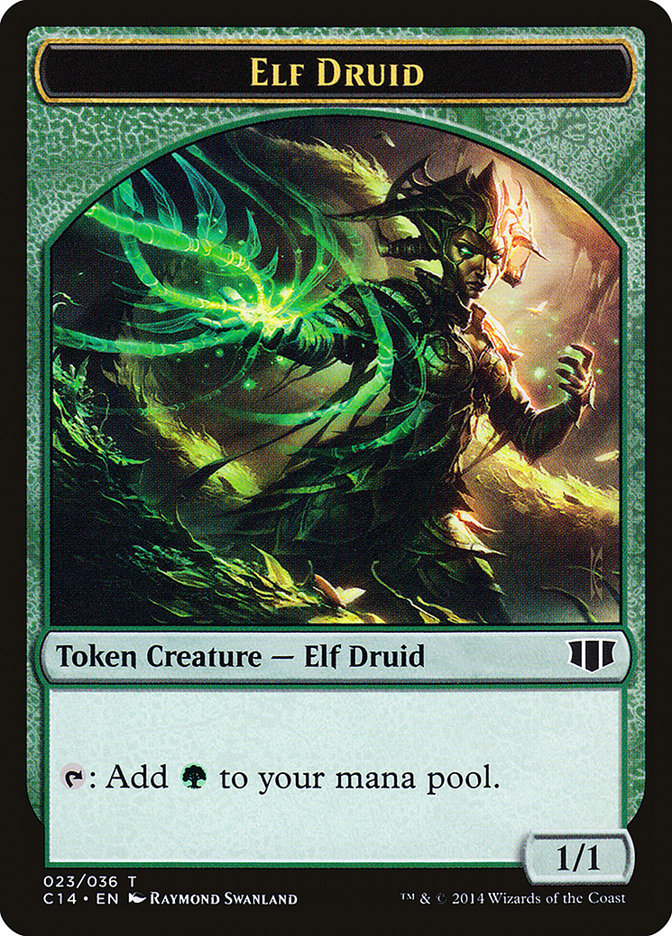Elf Druid // Beast (020/036) Double-Sided Token [Commander 2014 Tokens]